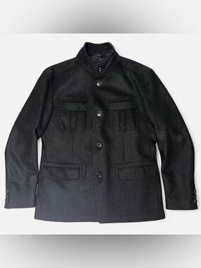 Hugo Boss Virgin Wool Formal Pea Coat (Black Label)